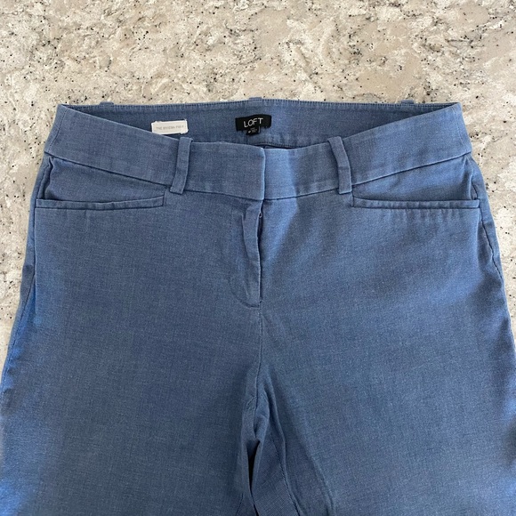 EUC Loft “Marisa - The Riviera Pant” in blue/white weave, size 10 - Picture 2 of 5